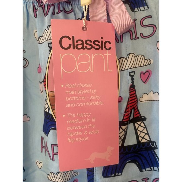 NWT Peter Alexander 100% Cotton Lightweight Blue Paris Eiffel Tower Pajama Pant - Picture 3 of 7